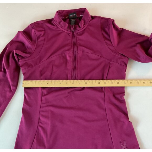 Spyder Active Womens Half-Zip Performance Pullover In Burgundy Medium - Picture 6 of 10
